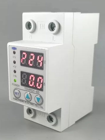 SOBRETENSIÓNES 1009 63A/2P CON VOLTÍMETRO Y AMPERIMETRO