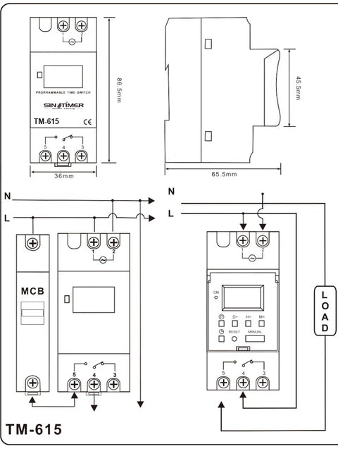 RELOJ 0470 PROGRAMADOR HORARIO DIGITAL 16A/3500w
