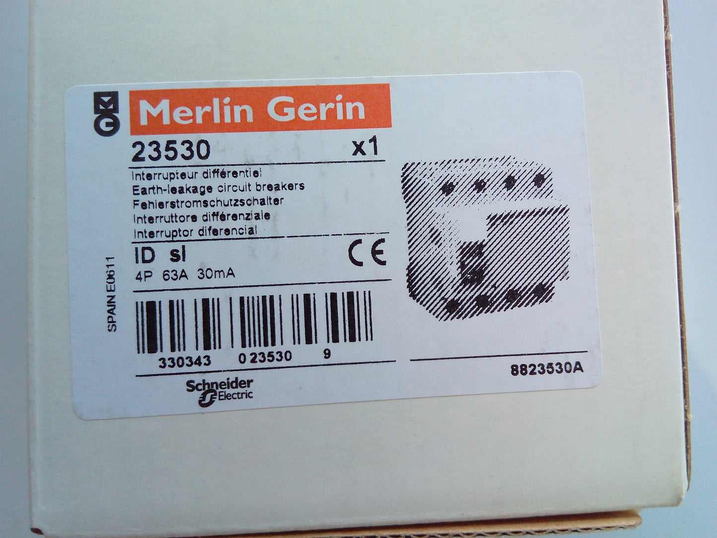 DIFERENCIAL SUPERINMUNIZADO 63A/30MA/0.03A/ 4P 10ka 23530 MERLÍN GERIN