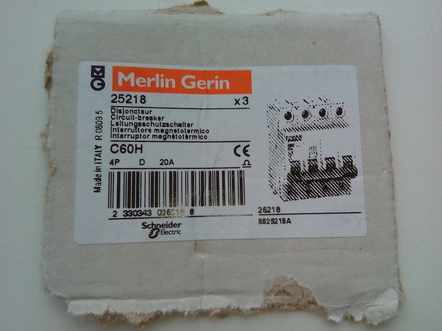 D20A/4P IGA ICP MAGNETOTERMICO 25218 MERLIN GERIN