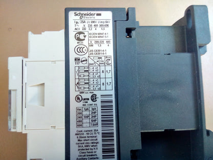 CONTACTOR 0300 25A TRIFASICO LC1D09F7 BOBINA 110V SCHNEIDER