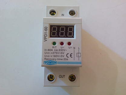 SOBRETENSIONES 0821 60A/2P PERMANENTES CON VOLTIMETRO