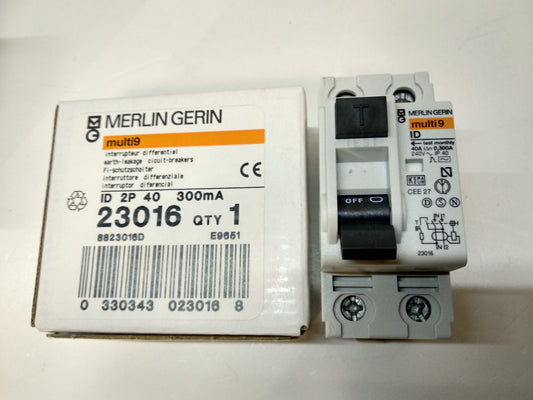 DIFERENCIAL 40A/300MA/0,3A/2P 23016 MERLIN GERIN