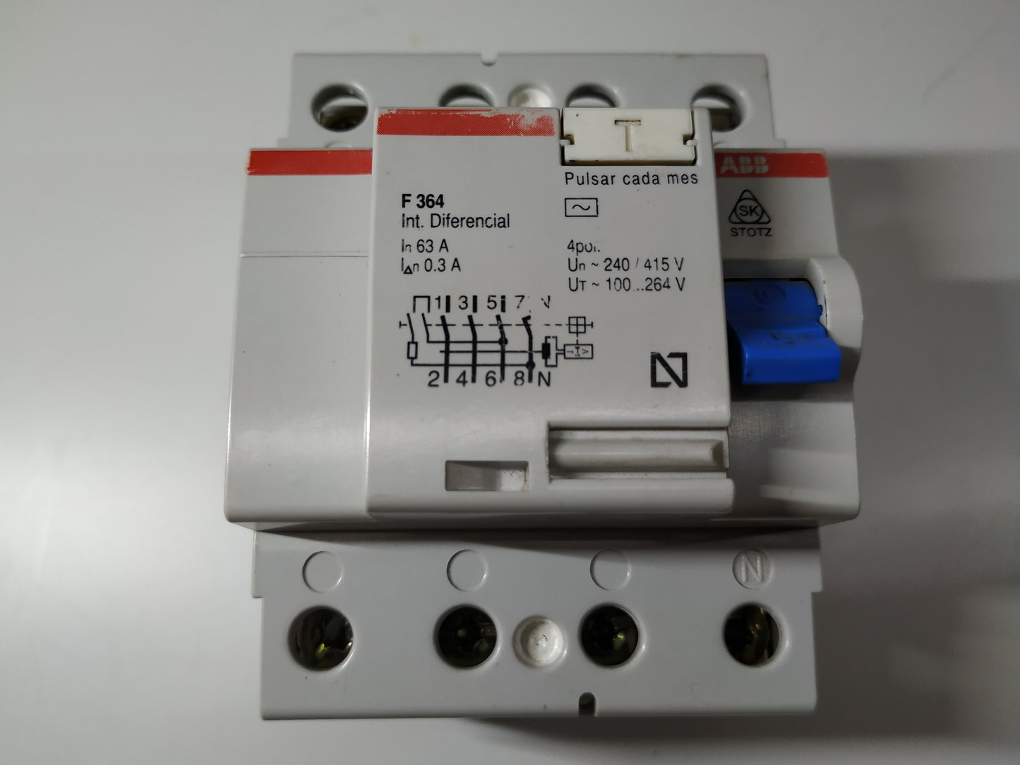 DIFERENCIAL ID 63A/0,3A/300MA/4P ABB